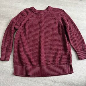 Old Navy Textured Maroon Crew Neck Sweater